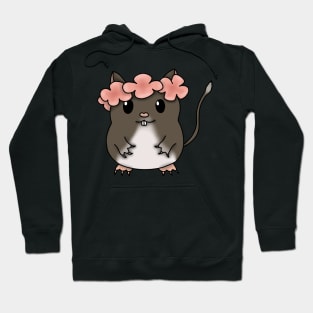 Cute brown gerbil with a flower crown Hoodie